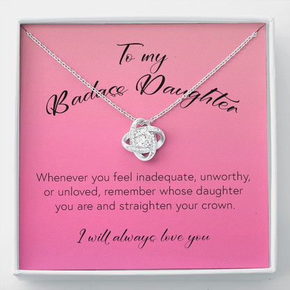 To My Badass Daughter, Love Knot Necklace