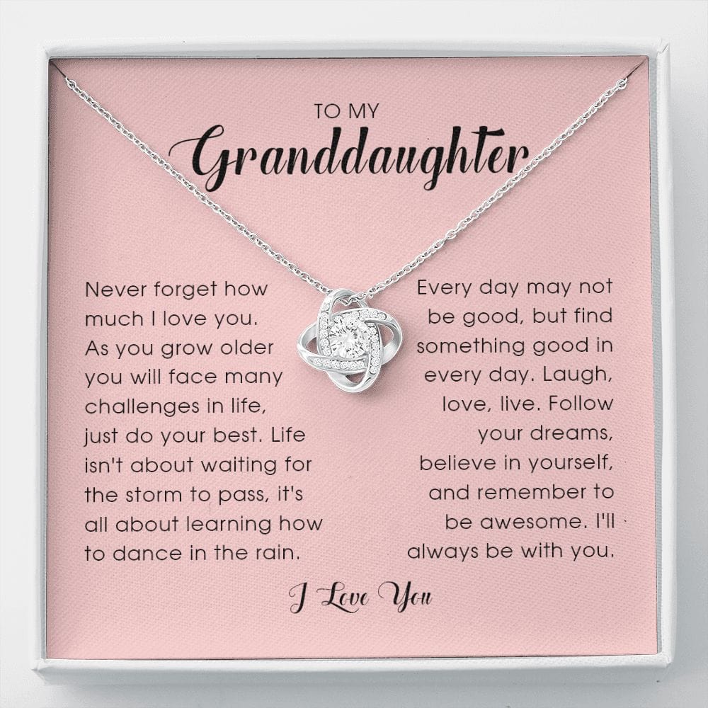 To My Granddaughter, Love Knot Necklace