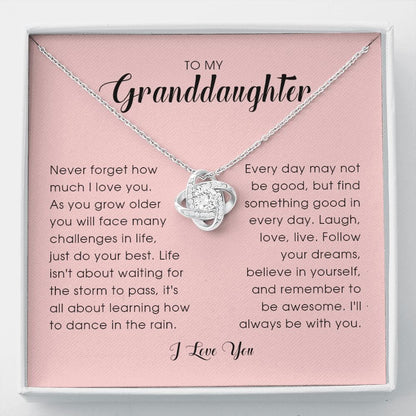 To My Granddaughter, Love Knot Necklace
