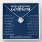 Love Knot Necklace| To My Smokin Hot Girlfriend | Girlfriend Gift | Girlfriend Jewelry | Girlfriend Anniversary Gift | Christmas Gift Idea