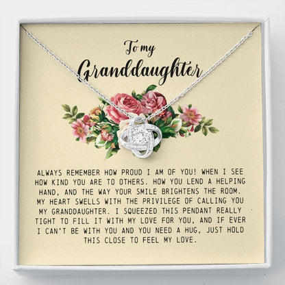 To My Granddaughter, Love Knot Necklace