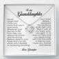 To My Granddaughter, Love Knot Necklace, Gift from Grandpa