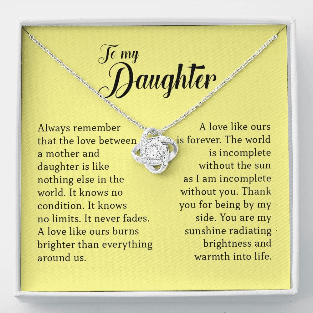 To My Daughter, Love Knot Necklace
