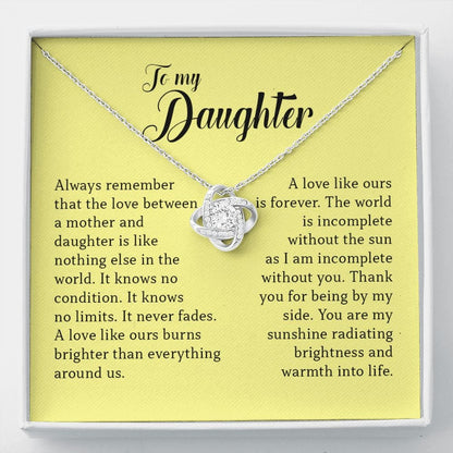 To My Daughter, Love Knot Necklace