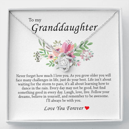 To My Granddaughter, Love Knot Necklace