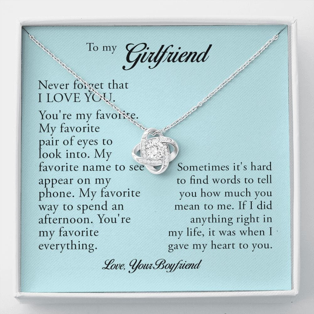To My Girlfriend, Love Knot Necklace
