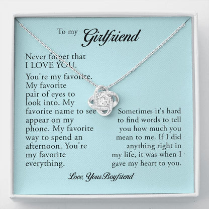 To My Girlfriend, Love Knot Necklace
