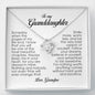 To My Granddaughter, Love Knot Necklace, Gift from Grandpa