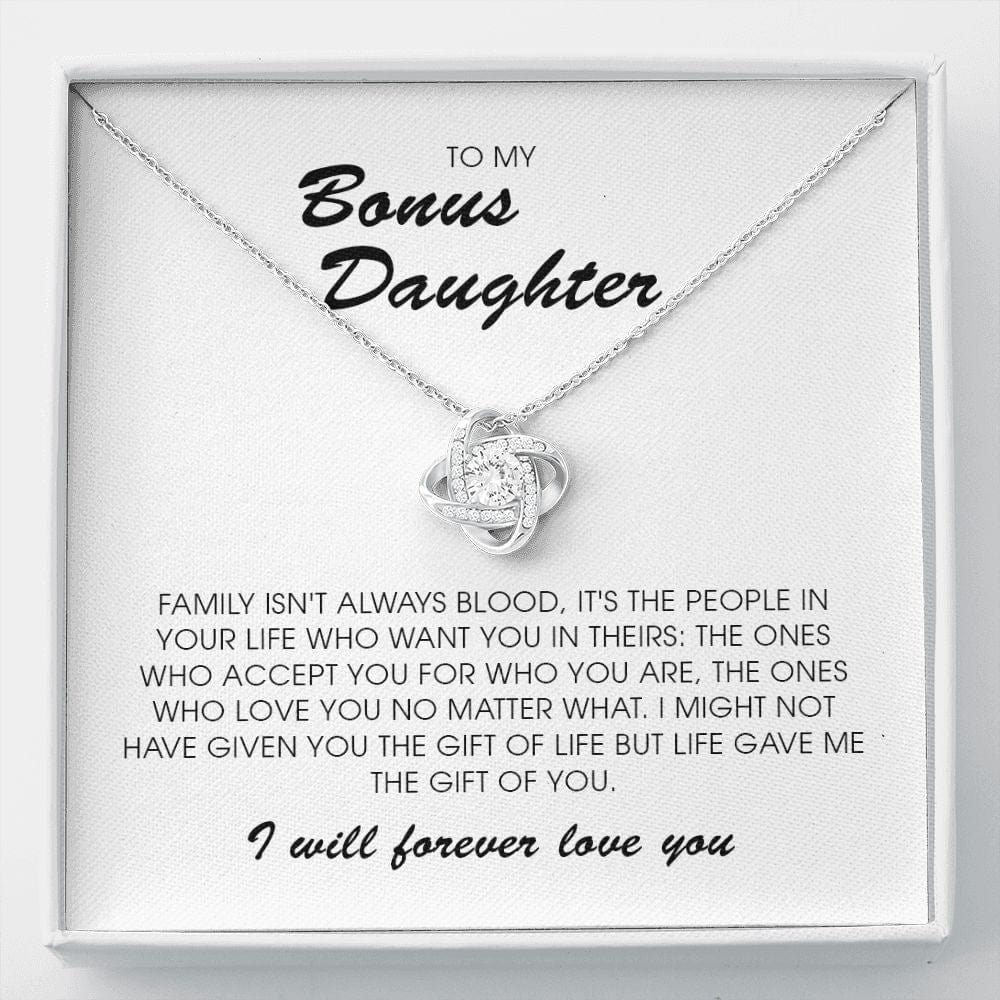 To My Bonus Daughter, Love Knot Necklace