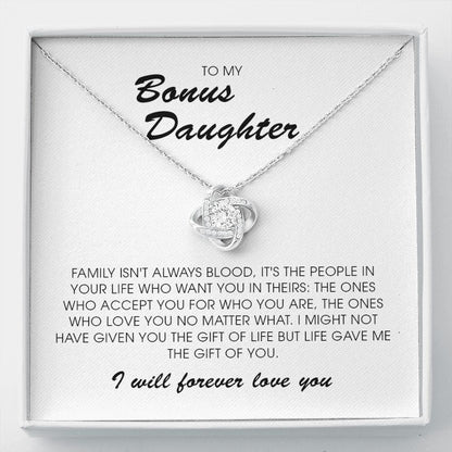 To My Bonus Daughter, Love Knot Necklace