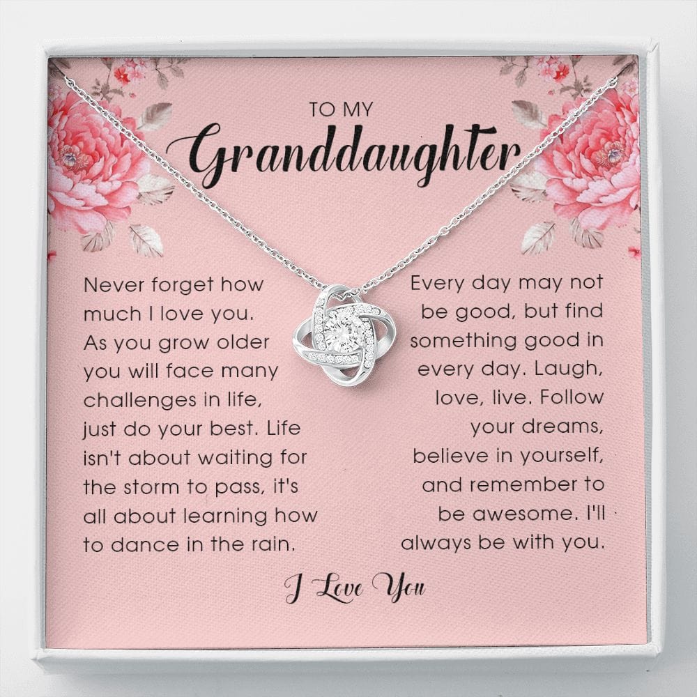 To My Granddaughter, Love Knot Necklace