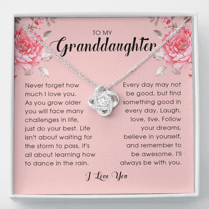 To My Granddaughter, Love Knot Necklace