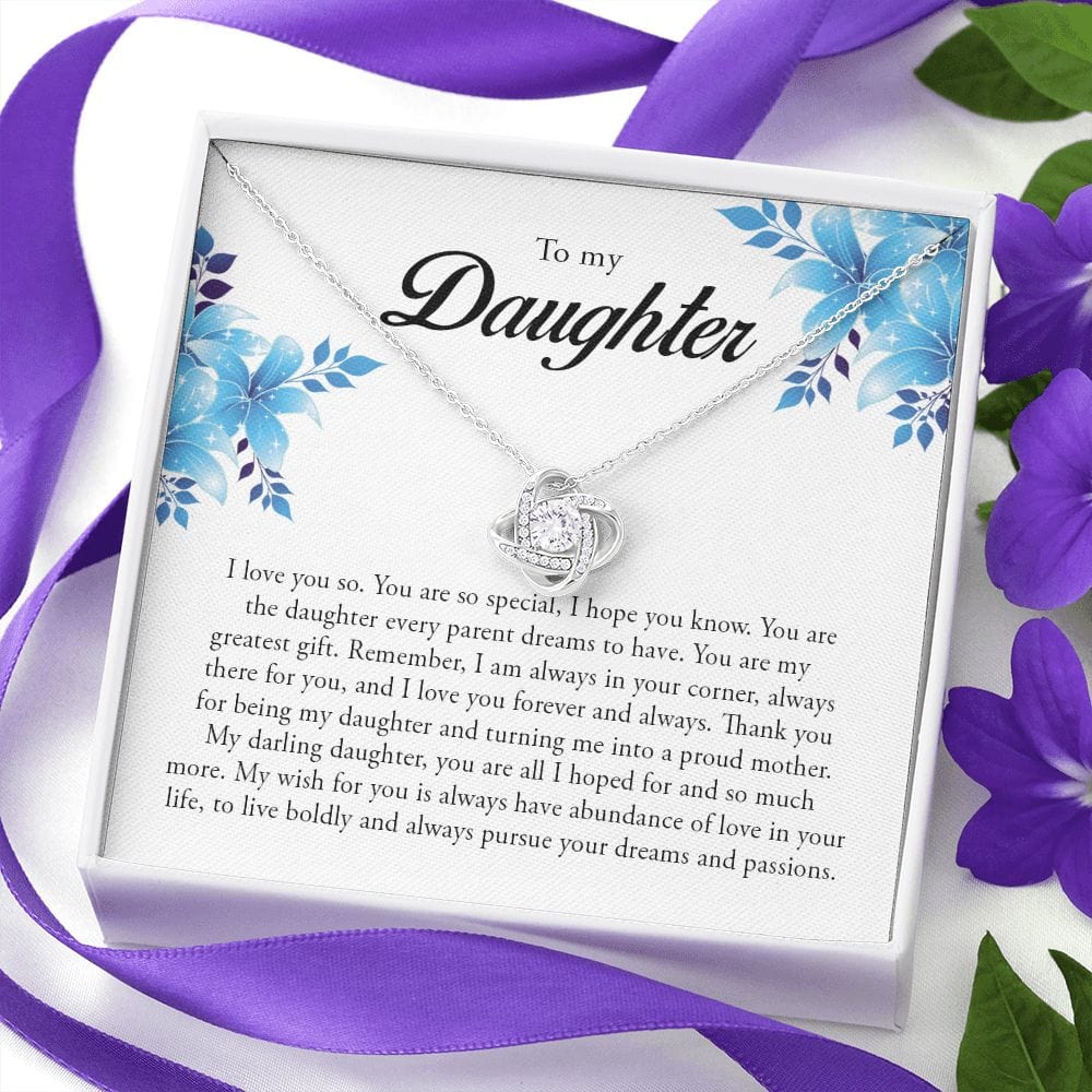 To My Daughter, Love Knot Necklace