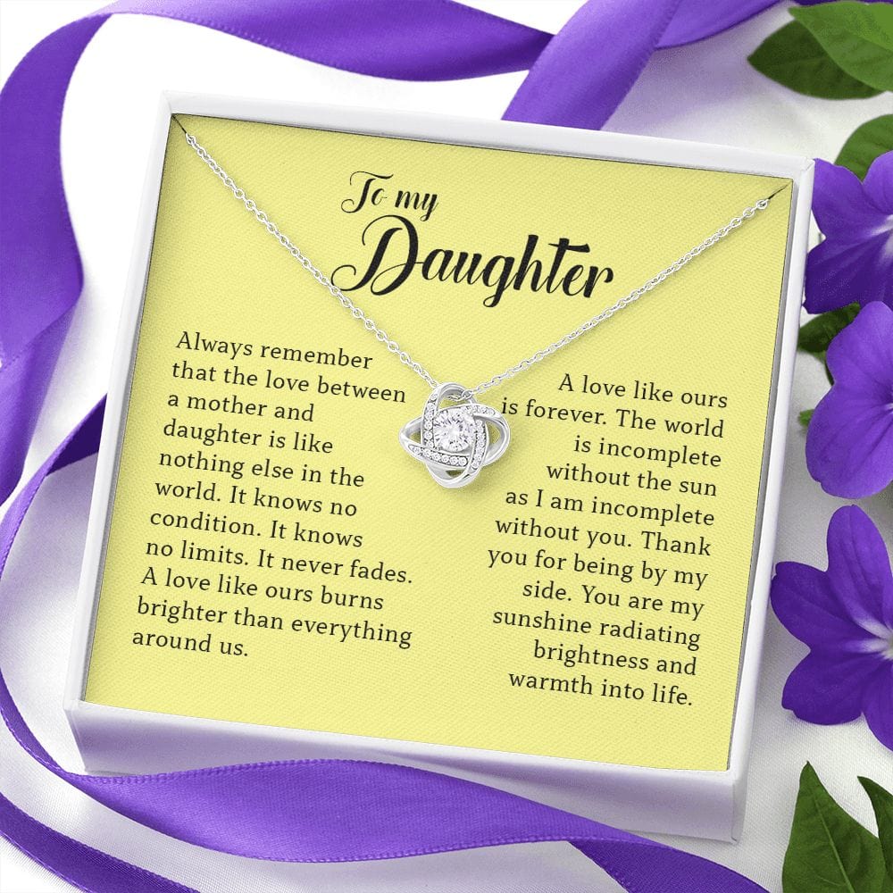 To My Daughter, Love Knot Necklace