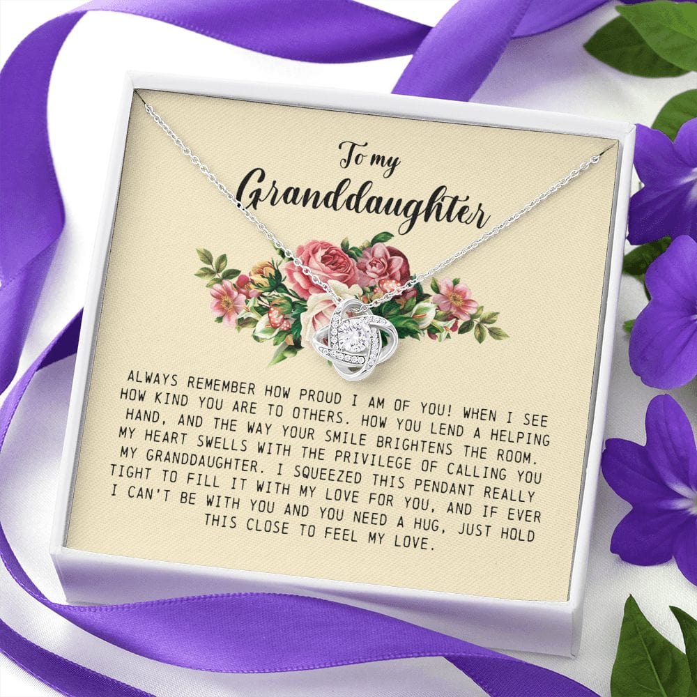 To My Granddaughter, Love Knot Necklace