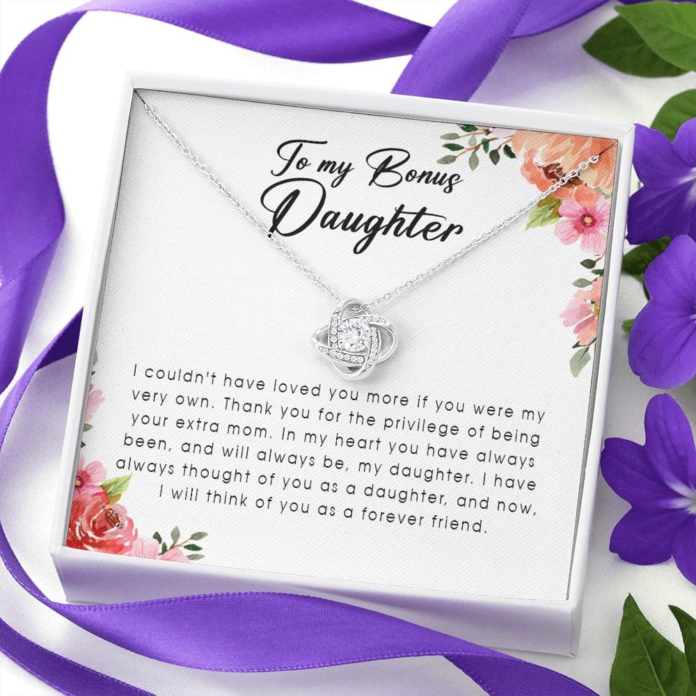To My Bonus Daughter, Love Knot Necklace