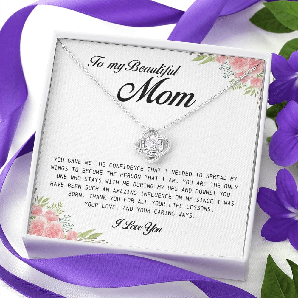 To My Beautiful Mom, Love Knot Necklace