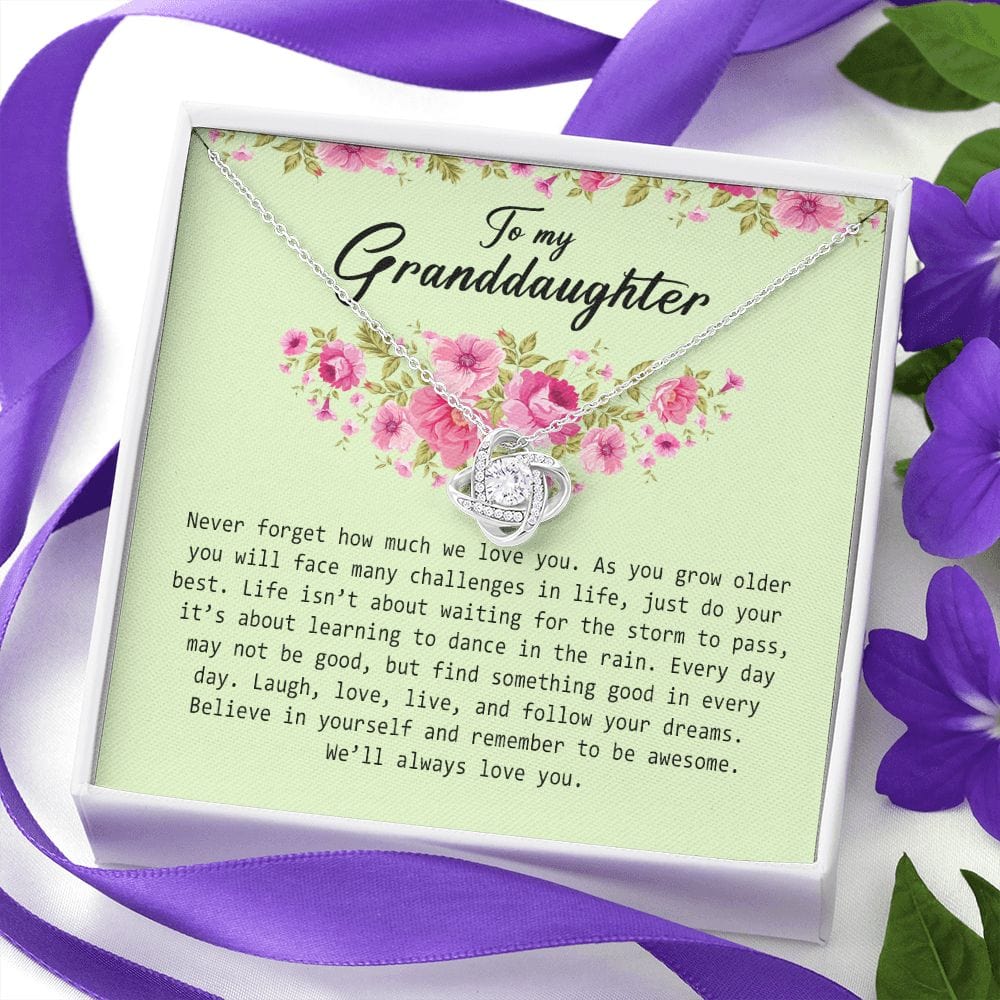 To My Granddaughter, Love Knot Necklace