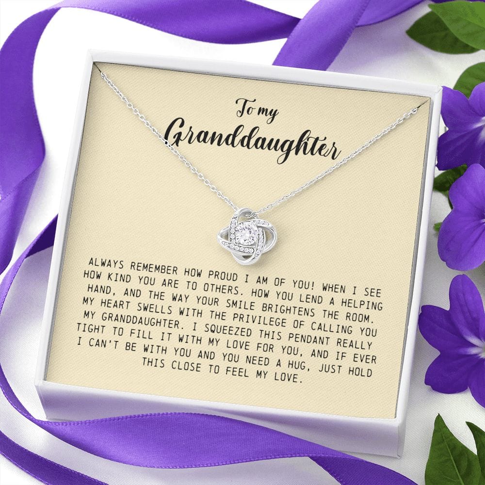 To My Granddaughter, Love Knot Necklace
