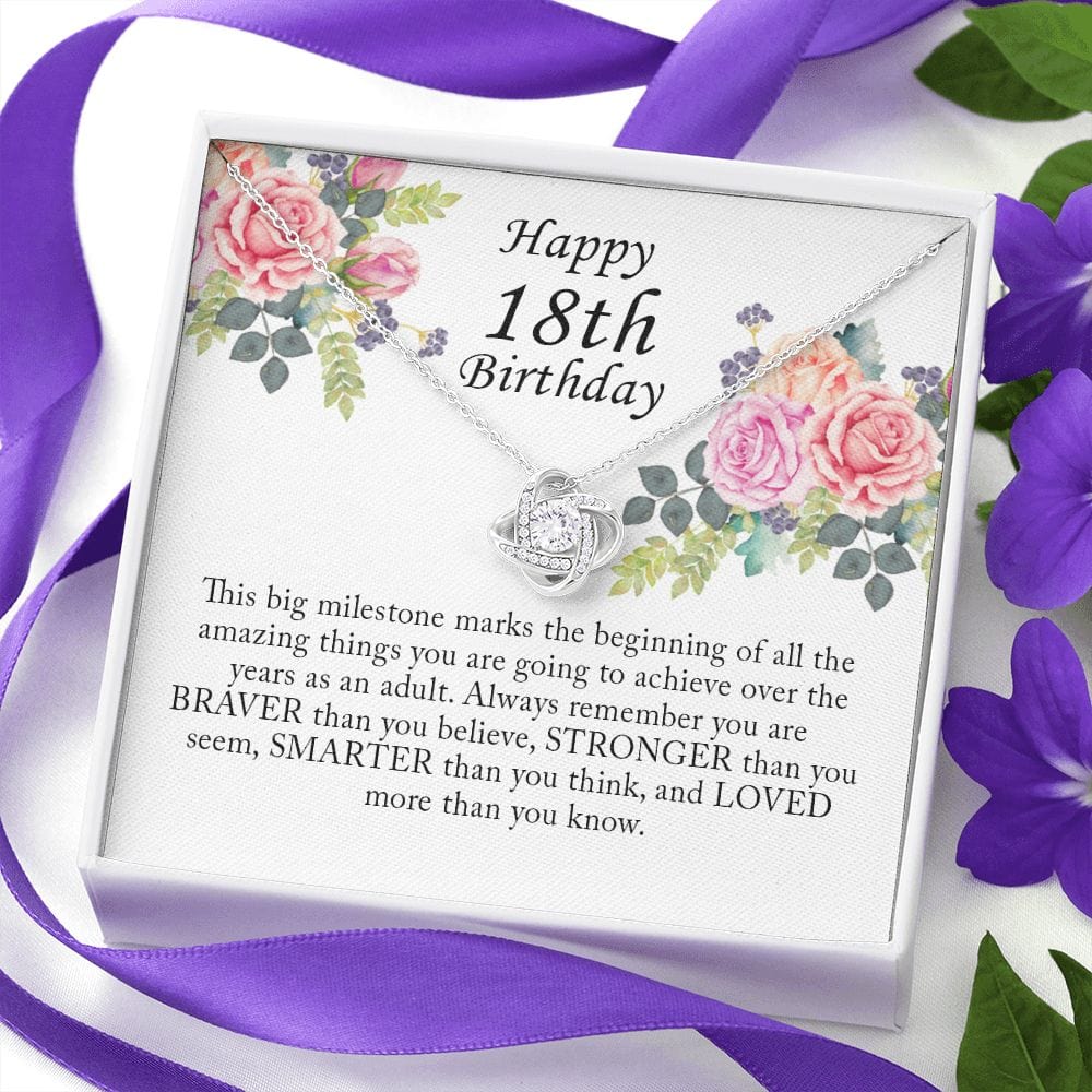 Happy 18th Birthday, Love Knot Necklace