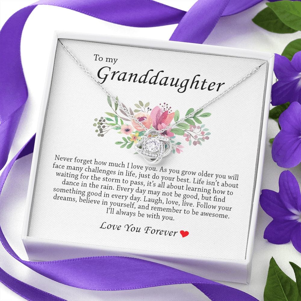 To My Granddaughter, Love Knot Necklace