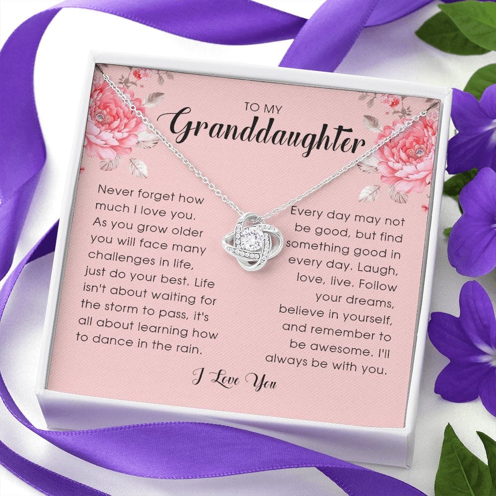 To My Granddaughter, Love Knot Necklace