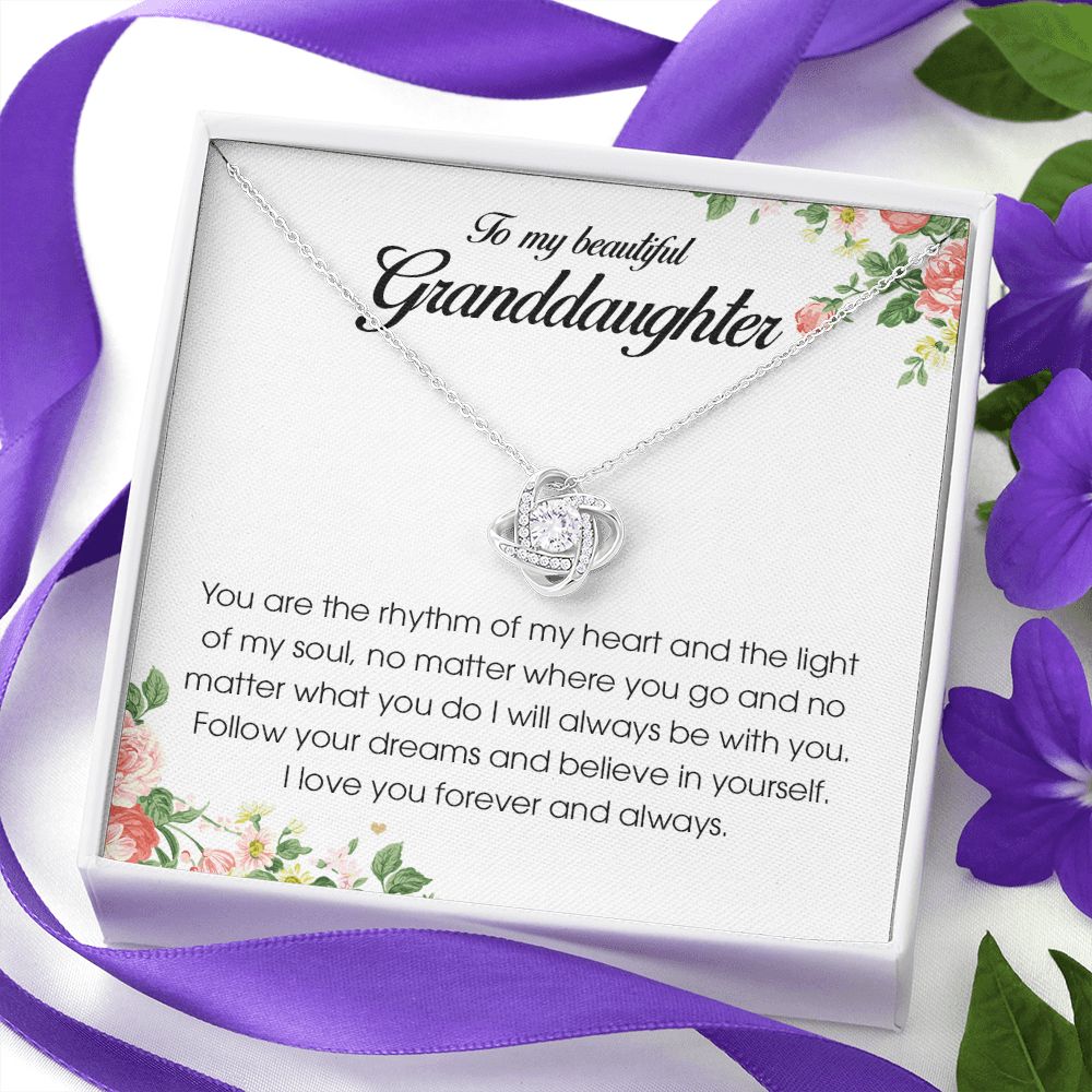 To My Beautiful Granddaughter, Love Knot Necklace