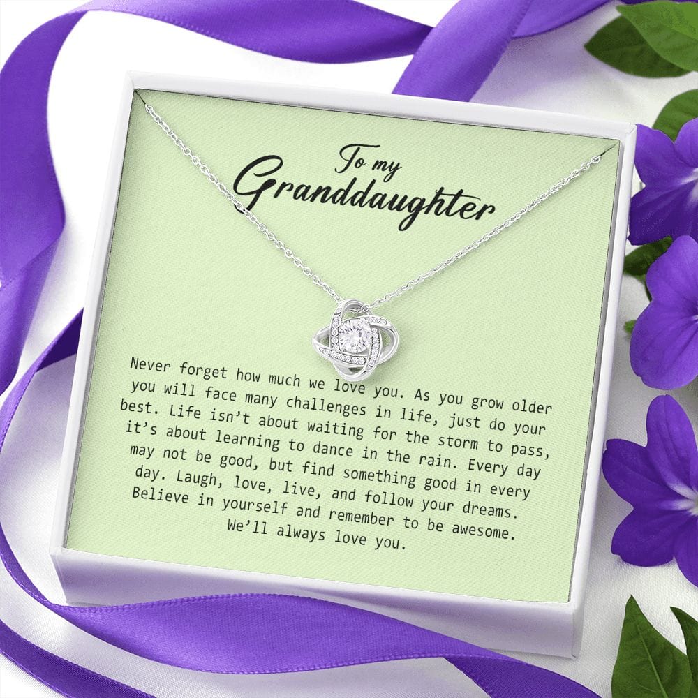 To My Granddaughter, Love Knot Necklace