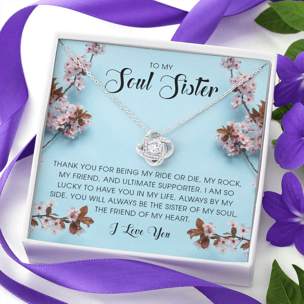 To My Soul Sister, Love Knot Necklace