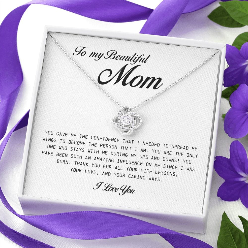 To My Beautiful Mom, Love Knot Necklace