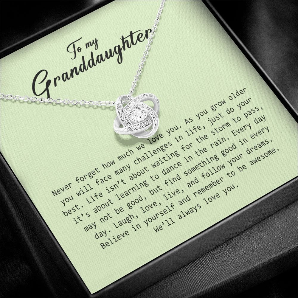 To My Granddaughter, Love Knot Necklace