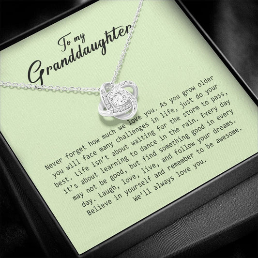 To My Granddaughter, Love Knot Necklace