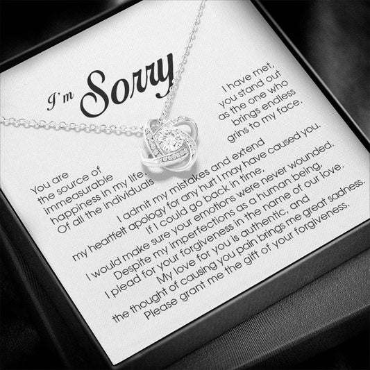 I'm Sorry Gift For Her, Love Knot Necklace