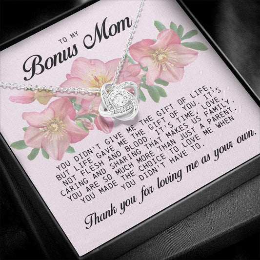 To my Bonus Mom Gift, Love Knot Necklace