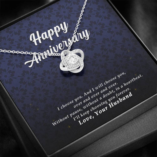 Happy Anniversary Jewelry, Love Knot Necklace