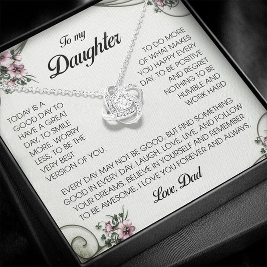 To My Daughter, Love Knot Necklace