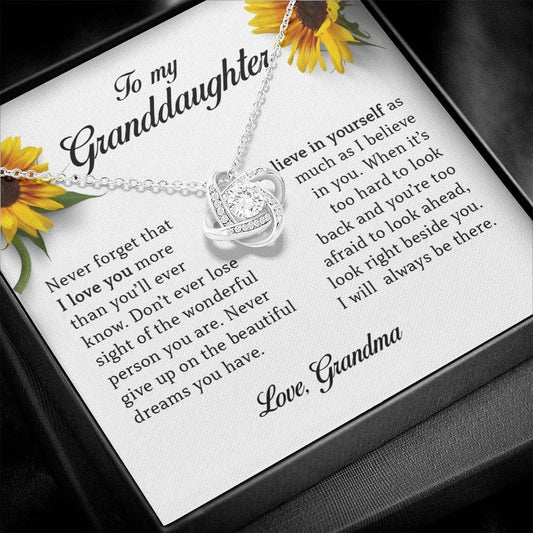 To My Granddaughter, Love Knot Necklace
