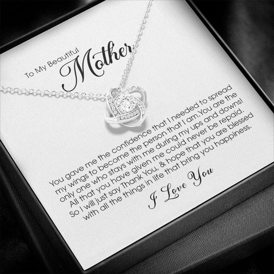 To My Beautiful Mother, Love Knot Necklace