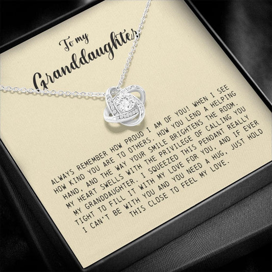 To My Granddaughter, Love Knot Necklace