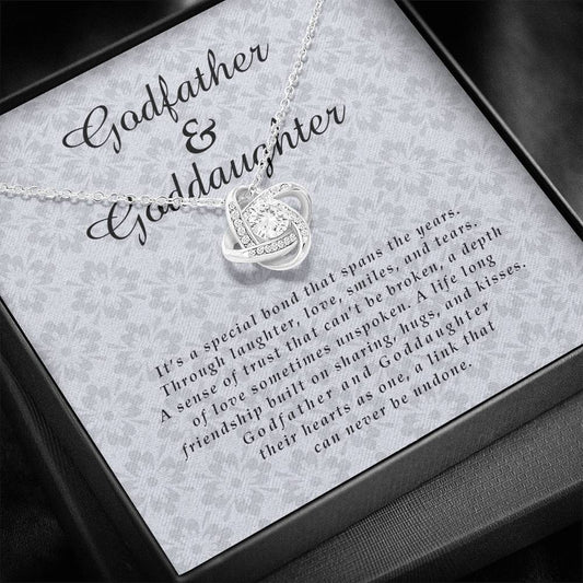 Love Knot Necklace, Godfather and Goddaughter Jewelry Card