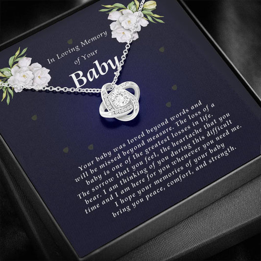 Love Knot Necklace, In Loving Memory of Your Baby
