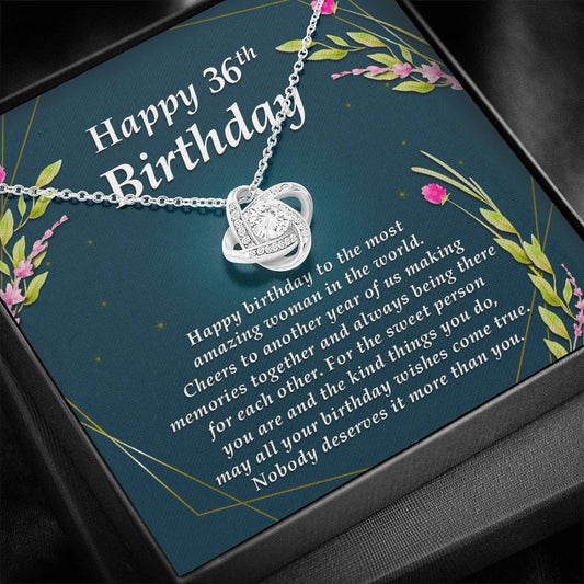 Love Knot Necklace, Happy 36th Birthday