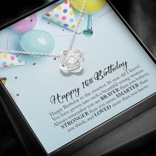 Happy 16th Birthday, Love Knot Necklace