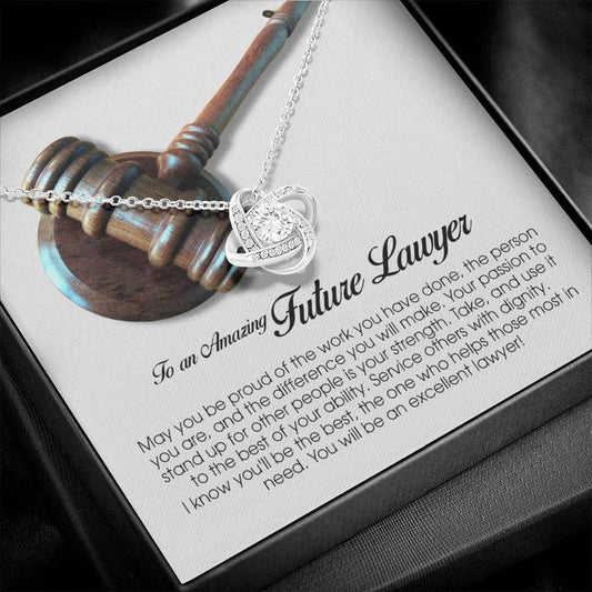 Future Lawyer Gift, Love Knot Necklace
