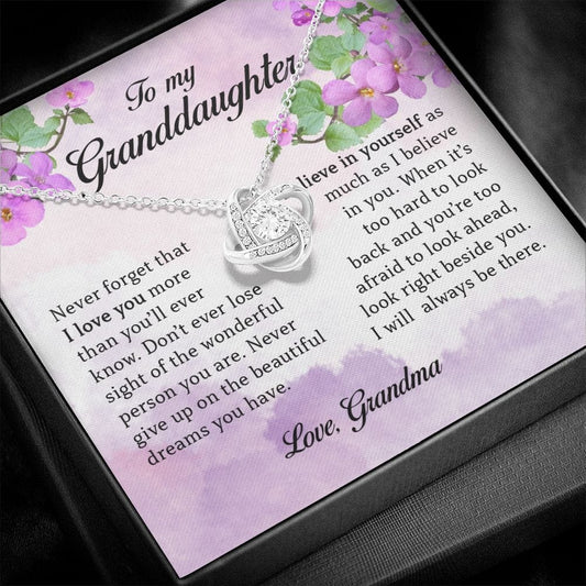 To My Granddaughter, Love Knot Necklace