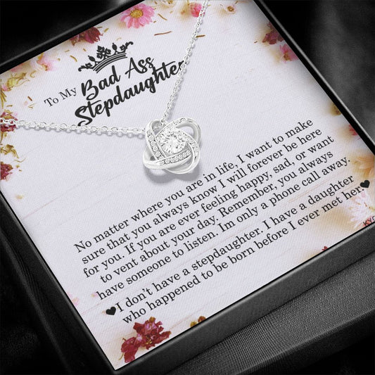 To My Badass Stepdaughter, Love Knot Necklace