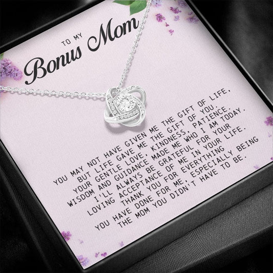 To my Bonus Mom Gift, Love Knot Necklace