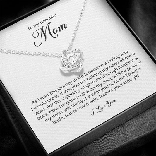 To My Beautiful Mom, Love Knot Necklace