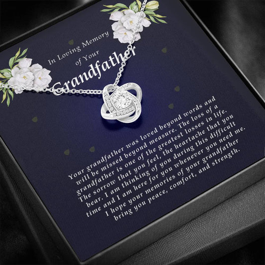 Love Knot Necklace, In Loving Memory of Your Grandfather