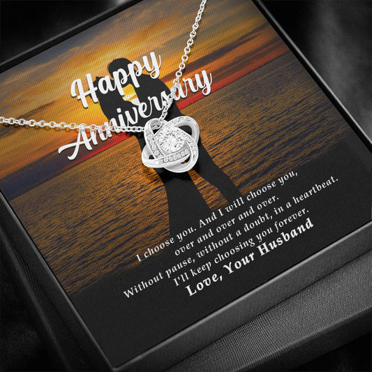Happy Anniversary Jewelry, Love Knot Necklace